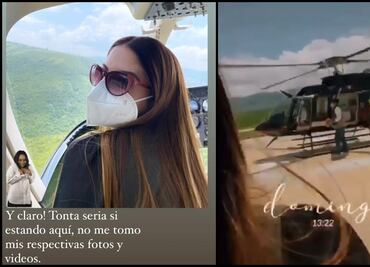 "Tonta si no me tomo foto": esposa de funcionario del IMSS pasea en helicóptero con vacunas Covid