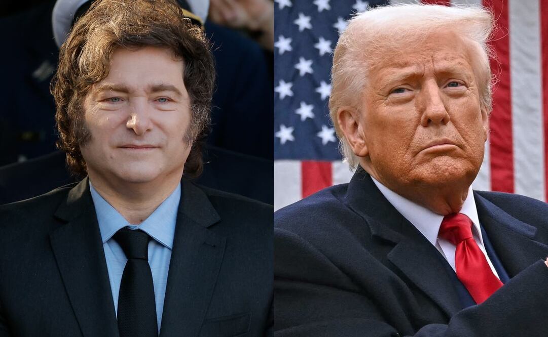Presidente de Argentina, Javier Milei y el presidente de Estados Unidos, Doanld Trump. Foto: EFE/AFP/ Archivo