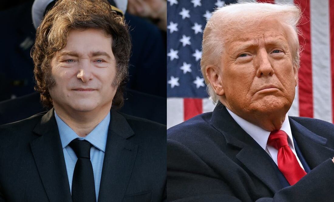 Presidente de Argentina, Javier Milei y el presidente de Estados Unidos, Doanld Trump. Foto: EFE/AFP/ Archivo