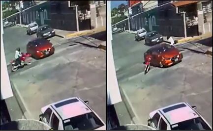 VIDEO: Motociclista sale volando tras impactante choque contra automóvil en Puebla