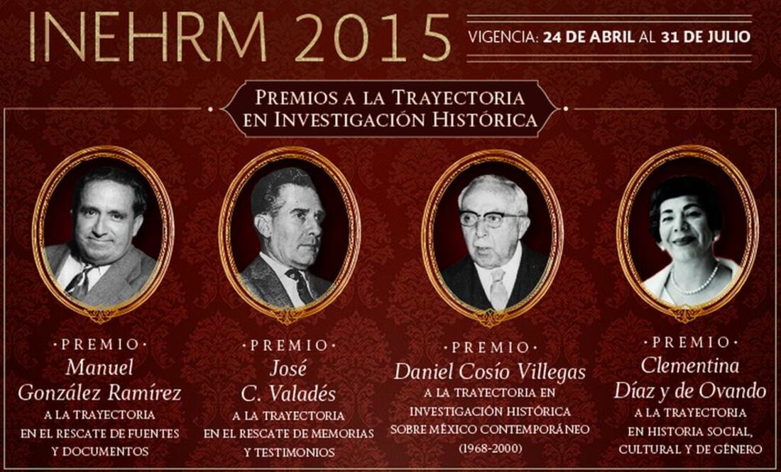 Las categorías contemplan desde los rubros relacionados con el rescate archivístico del país hasta los que están enfocados al reconocimiento de las investigaciones históricas. (FOTO: tomada de inehrm.gob.mx)