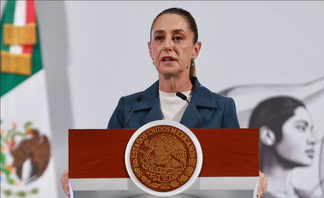 La presidenta Claudia Sheinbaum durante la mañanera del 17 de septiembre de 2025. Foto: Berenice Fregoso/EL UNIVERSAL