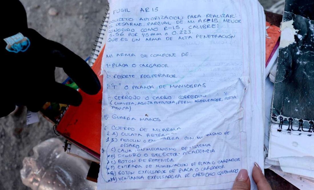 Narcoreclutamiento en Teuchitlán, apuntes de sicarios. Foto: Ulises Ruiz/AFP