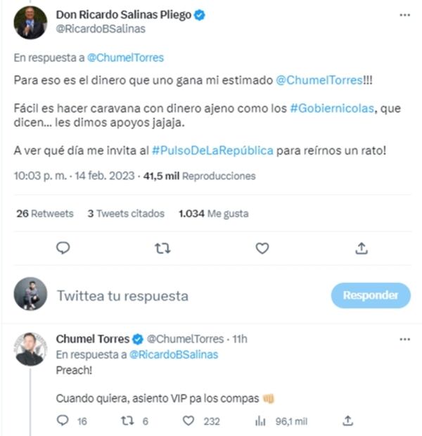 Ricardo Salinas busca colaborar con Chumel Torres: "Para reírnos un rato"