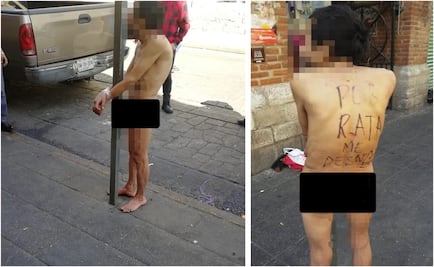 Atrapan y desnudan a presuntos ladrones en Oaxaca