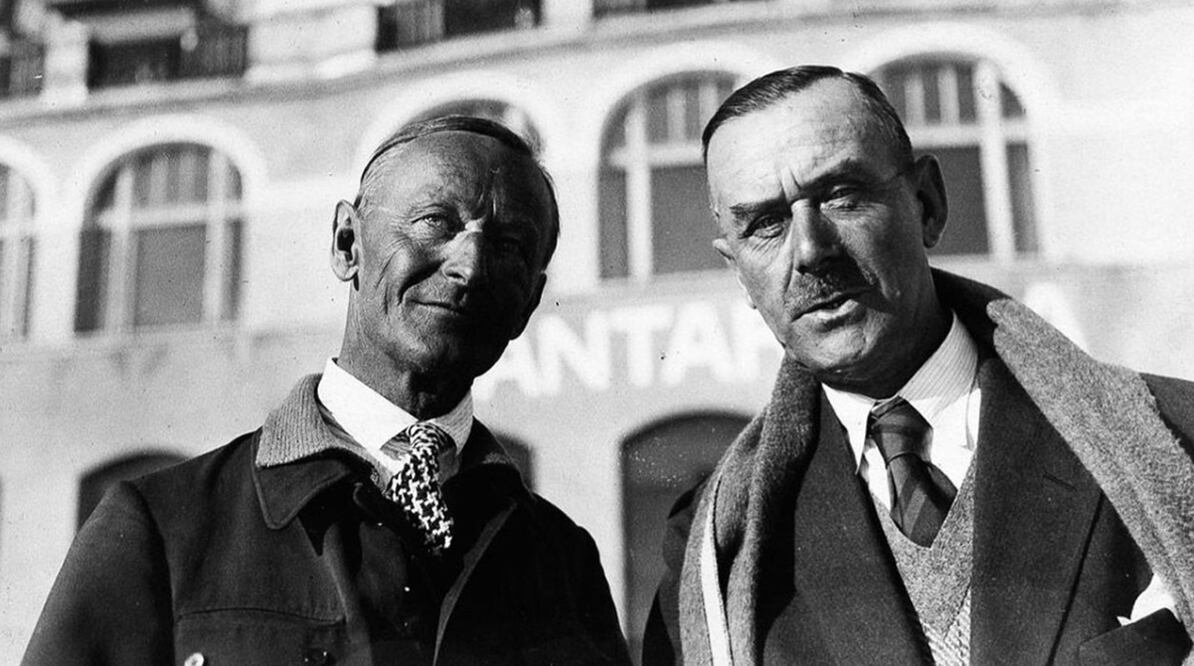 Hermann Hesse y Thomas Mann,  ganadores del  Nobel de Literatura, en Chantarella, 1932. 
Foto: DEUTSCHES LITERATURARCHIV
