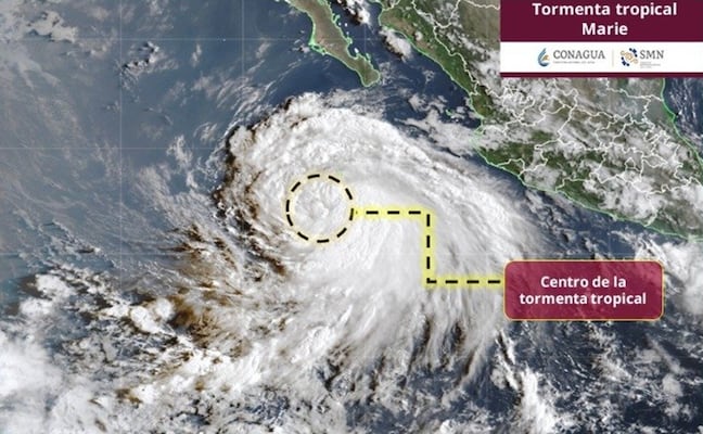 Tormenta tropical Marie gana fuerza en Pacífico mexicano; podría convertirse en huracán