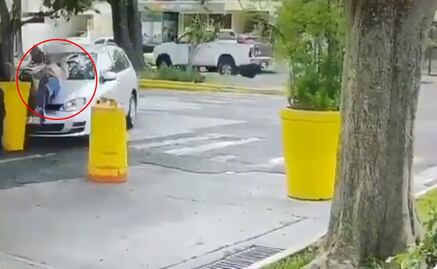 Difunden video del momento en que mujer es asesinada por su esposo afuera de Casa Jalisco