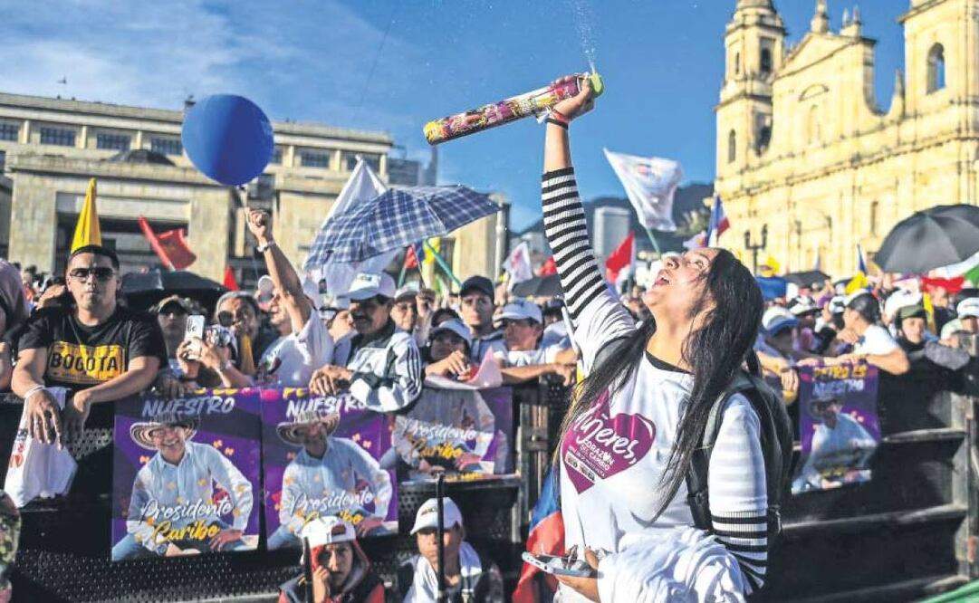 Los partidarios del candidato Gustavo Petro en Bogotá. Foto: Archivo AFP