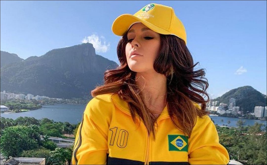 La modelo Kinsey Wolanski trató de asaltar la final de la Copa América. Foto: Twitter