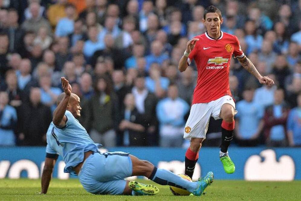 Di María en un partido con el United. Archivo