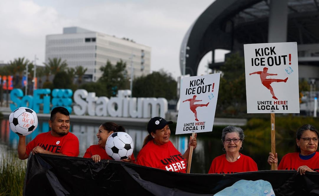 Trabajadores del SoFi Stadium amenazan con huelga si ICE opera durante el Mundial 2026 / Foto: AFP