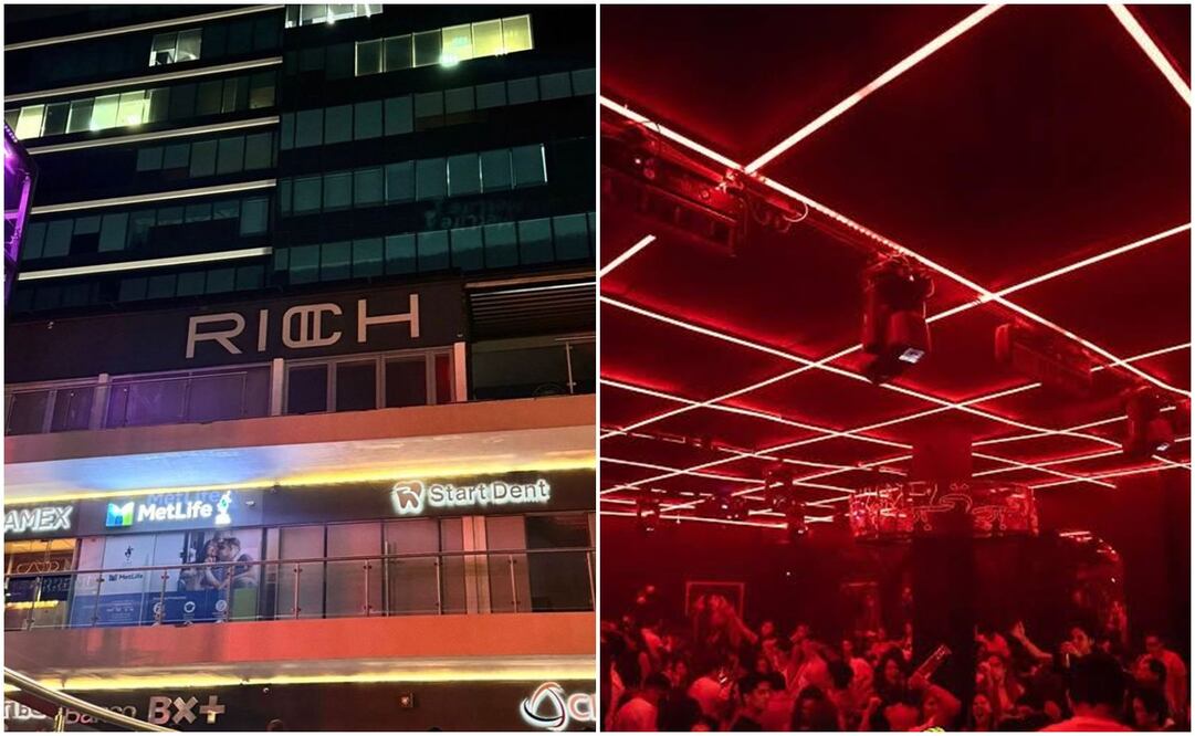 Se calcula que fueron al menos 12 metros de altura, la distancia a la que estos jóvenes cayeron; el aparatoso accidente en "Rich" dejó 2 personas muertas. Fotos: Redes Sociales