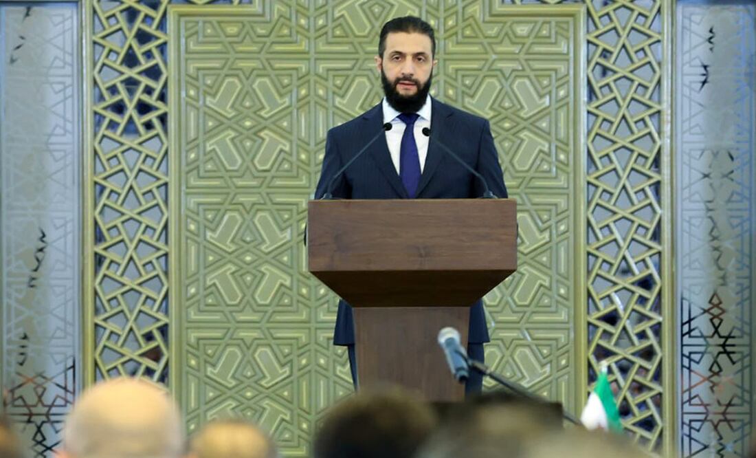 El presidente sirio Ahmed al-Sharaa, en Damasco. Foto: AFP