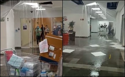 Video. Colapso de tuberías en IMSS de Puebla provoca fuga de agua y caída de plafones