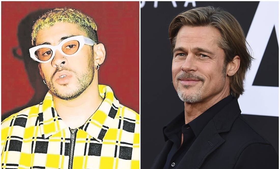 Bad Bunny y Brad Pitt. Foto: Archivo