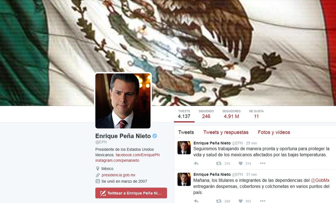 Imagen tomada del Twitter de Enrique Peña Nieto