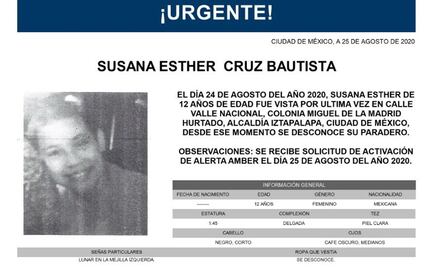 DIF busca a Susana Esther, de 12 años; desapareció en Iztapalapa