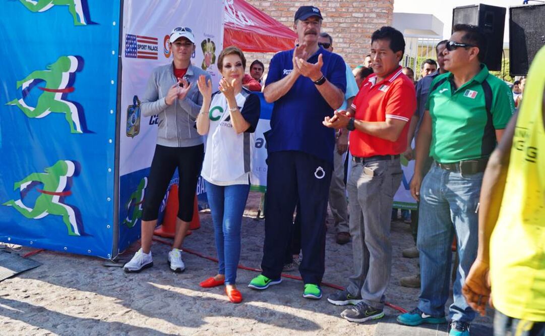 Ana Gabriela Guevara participó en la Séptima Carrera Atlética San Cristóbal organizada por el ex presidente Vicente Fox Quesada, el Centro Fox y la Fundación Vamos México. (Foto: Xóchitl Alvarez / EL UNIVERSAL)
