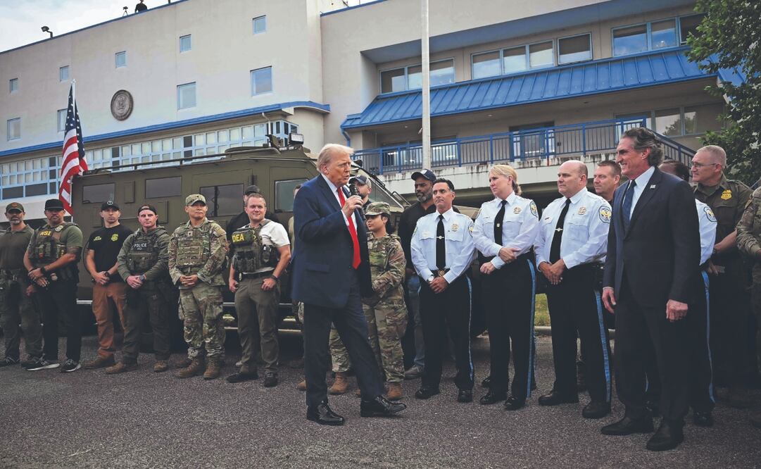 El presidente de Estados Unidos, Donald Trump, en las instalaciones de la Policía de Parques de EU en Anacostia, Washington. Foto: de MANDEL NGAN. AFP