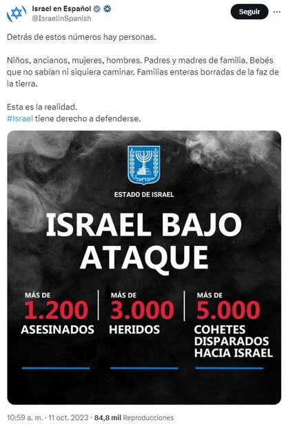 Saldo conflicto Israel-Palestina. Foto: Twitter