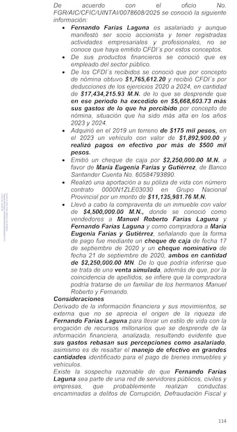El excontralmirante era asalariado, pero figuraba como accionista de dos empresas, acorde con las autoridades federales.
