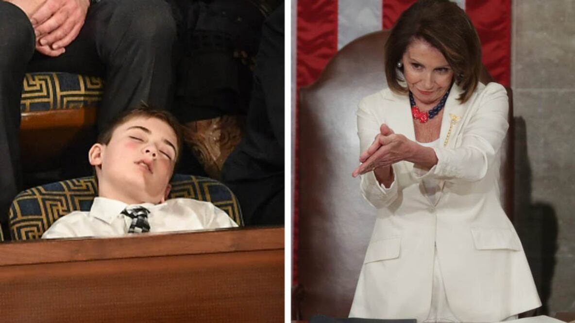 La foto de Nancy Pelosi aplaudiendo después del discurso de Trump se ha hecho viral. Foto: Getty Images