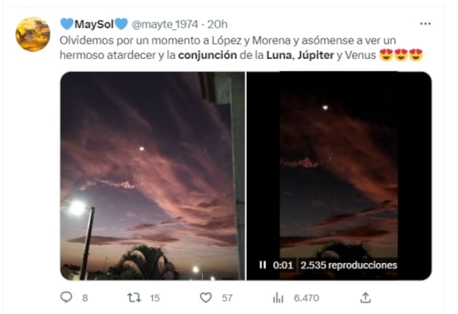 FOTOS: Así se vio la conjunción de la luna, Júpiter y Venus, en México y el mundo 