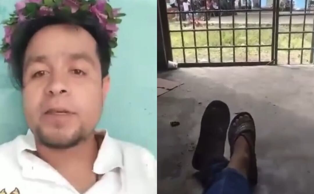 El profesor también arremetió contra los habitantes por exigir más de 4 millones de pesos para realizar la fiesta patronal de Mecatlán, Hidalgo (23/05/2025). Foto: Especial