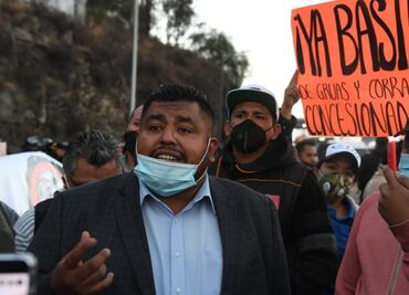 Policías retiran manifestación de transportistas en la México-Pachuca