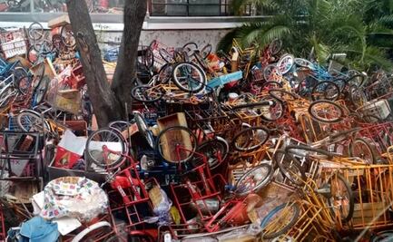 Decomisan 140 triciclos en Polanco y los arrumban para ser destruidos