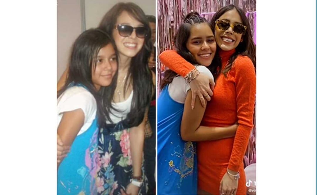 La fan de Danna Paola le mostró la foto donde ambas eran adolescentes, por lo que la cantante se mostró emocionada y propuso recrear la imagen. Foto: captura de pantalla 