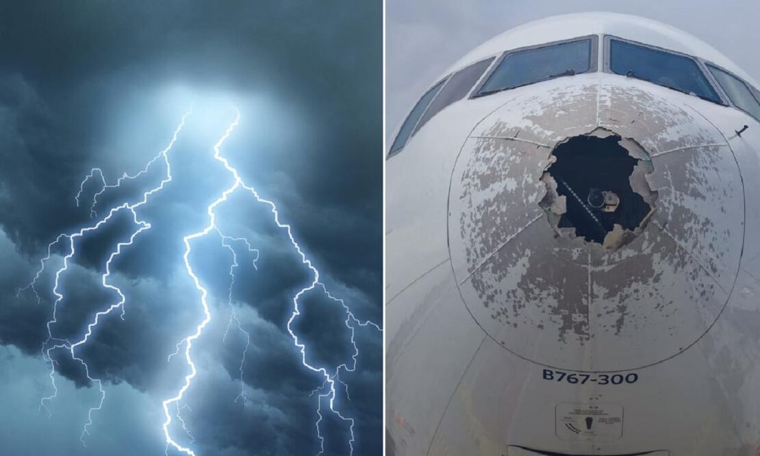 Un avión de Delta Airlines quedó severamente dañado por la caída de granizo. Pasajeros publicaron fotos de cómo quedó la aeronave. FOTO: Twitter: @VolaMalpensa
