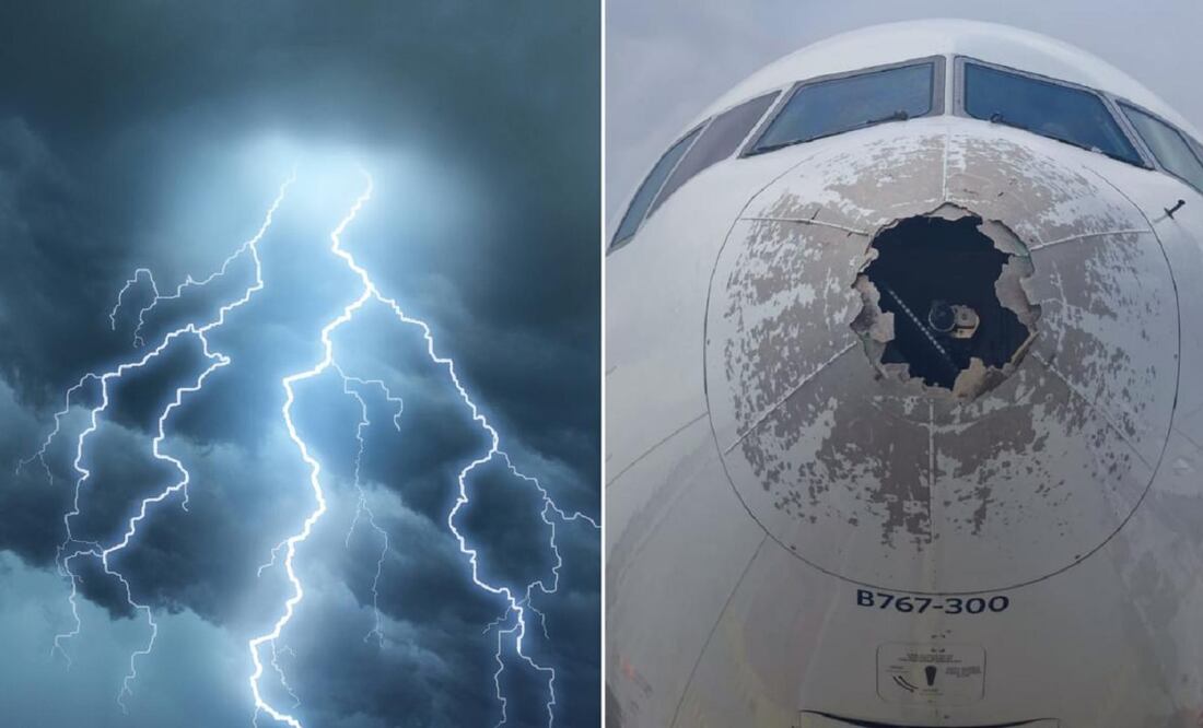 Un avión de Delta Airlines quedó severamente dañado por la caída de granizo. Pasajeros publicaron fotos de cómo quedó la aeronave. FOTO: Twitter: @VolaMalpensa