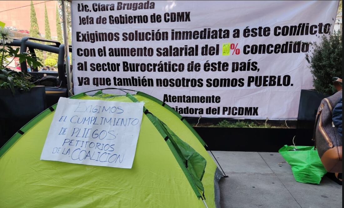 Trabajadores de base del Poder Judicial de la Ciudad de México piden transición en la elección del próximo presidente del Tribunal Superior de Justicia capitalino. Foto: especial