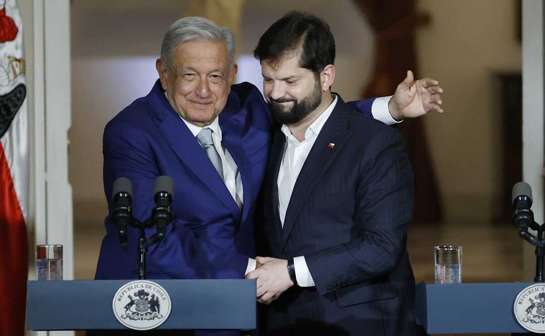 Gabriel Boric con el presidente López Obrador. Foto: Archivo/EFE