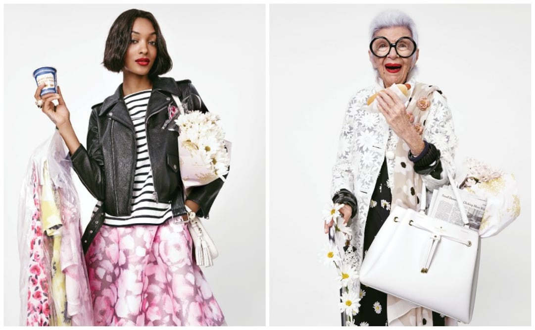 La modelo Jourdan Dunn y la musa de la moda Iris Apfel en la última campaña de Kate Spade