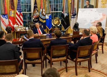 Trump asegura que acuerdo de paz en Ucrania le ayudaría a "ir al cielo"; "he oído que no voy bien", dice el mandatario