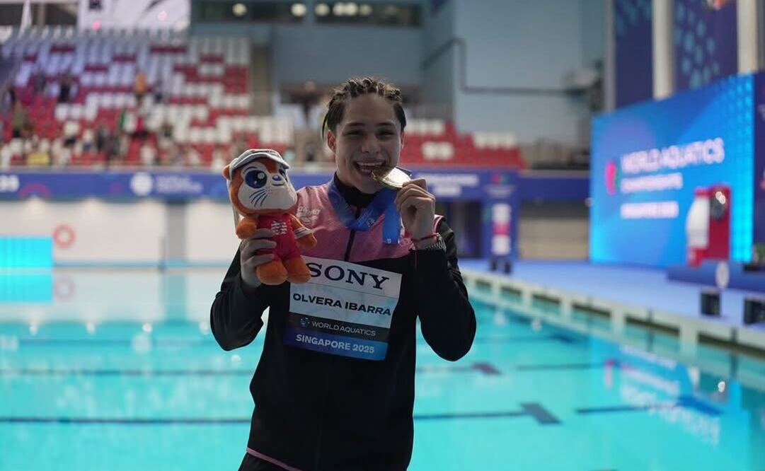 Osmar Olvera en el Campeonato Mundial de Deportes Acuáticos Singapur 2025 - Foto: @conadeoficial en X