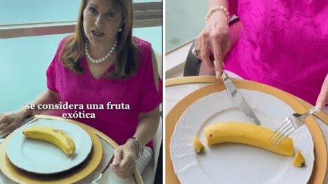 Mujer se hace viral por enseñar la forma elegante de comer un plátano
