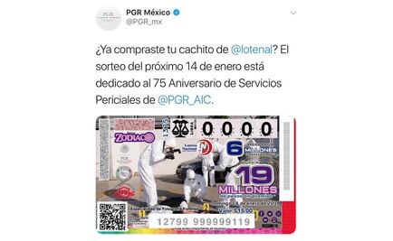 Desata polémica boleto de lotería que conmemora a la PGR
