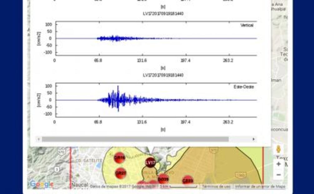 Registran en mapa intensidad de los sismos en Área Metropolitana