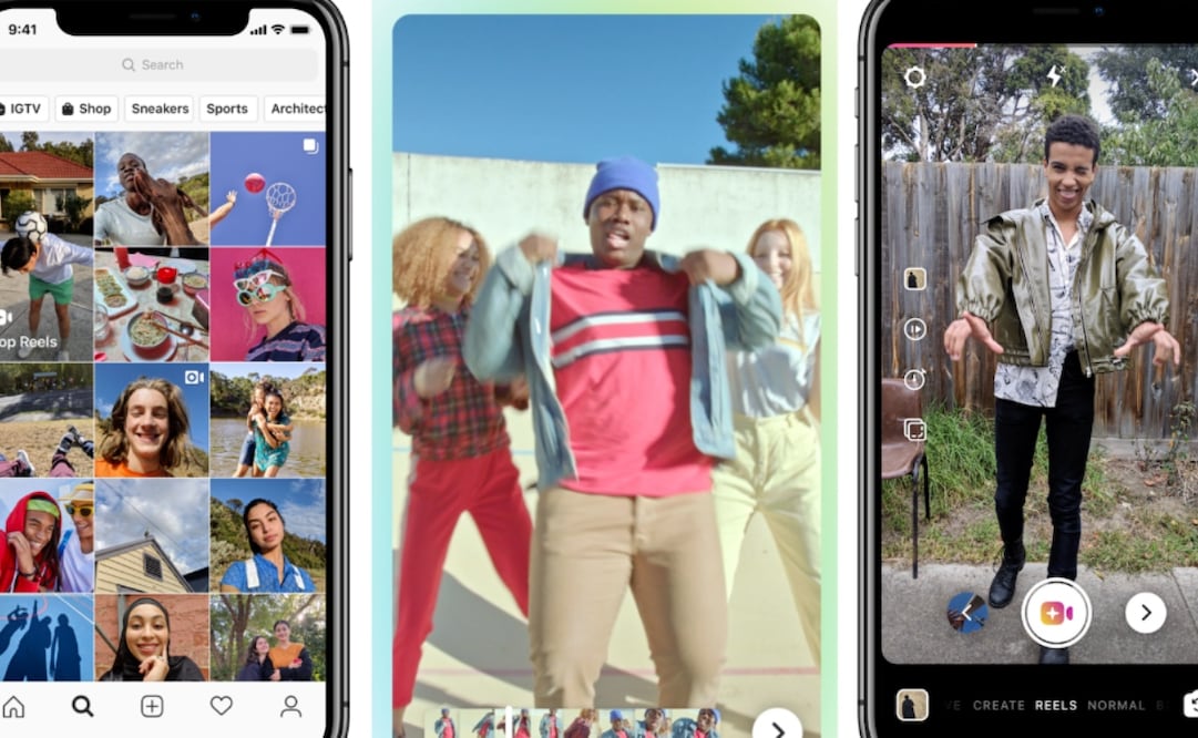 Al igual que TikTok, los usuarios pueden utilizar Reels con un gran catálogo de música, o tomar prestado el audio del video de cualquier otra persona para crear una remezcla de su meme o broma