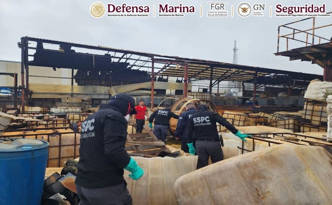 Aseguran narcolaboratorio en Nuevo León; encuentran precursores químicos en cateo. Foto: Especial