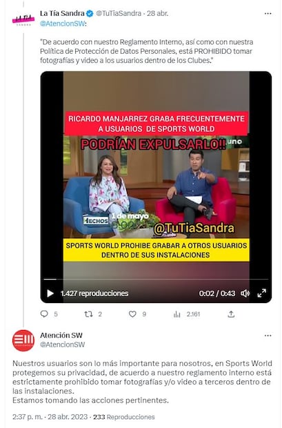 Respuesta gimnasio por grabar a Rosalía