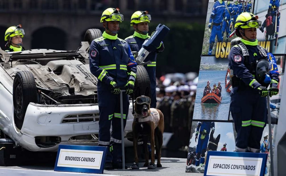 Binomios caninos en la desfile cívico militar por el 216 aniversario de la Independencia de México el 16 de septiembre de 2026. Foto: Hugo Salvador / EL UNIVERSAL