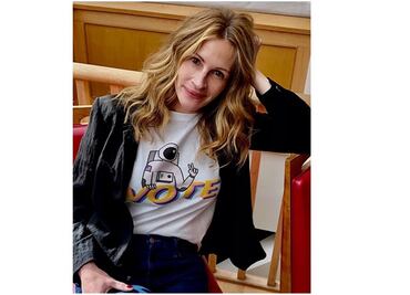 Julia Roberts celebra su cumpleaños promoviendo el voto en EU