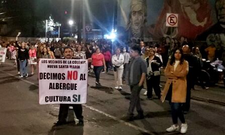 FOTOS: Rechazan construcción de un albergue para migrantes en Azcapotzalco; temen por su seguridad