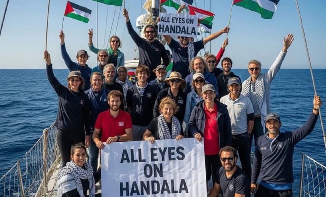 El Handala, fletado por este movimiento internacional de solidaridad con los palestinos, logró acercarse más a las costas de Gaza que un barco anterior, el Madleen. Foto: tomada de X de Handala
@handala0