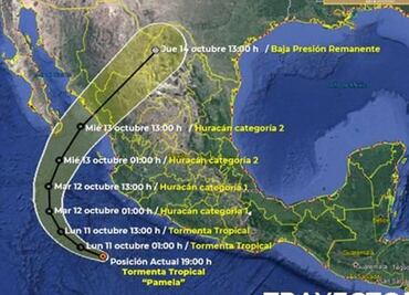 Tormenta tropical Pamela ocasionará lluvias muy fuertes en Jalisco, Nayarit y Sinaloa